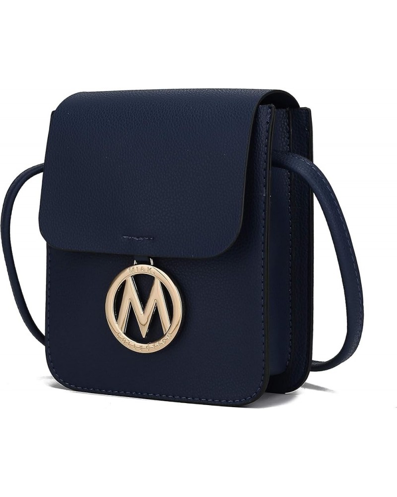 MKF Small Crossbody Cell Phone Purse for Women Card Slots – PU Leather Cellphone Bag Fashion Case Shoulder Strap Navy Blue $1...