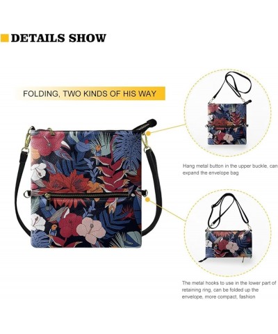 Womens Envelope Handbags Elegant Evening Bags PU Leather Zipper Shoulder Purses Crossbody Bags Forest Blue Mushrooms $16.66 E...