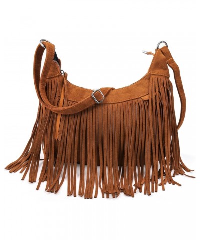 Fringe Purse Crossbody, Women Saddle Tassel Hobo Bag with Zipper, Western Cowgirl Fashionable Pocket Shoulder Bag with Adjust...