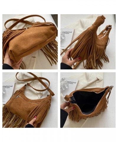 Fringe Purse Crossbody, Women Saddle Tassel Hobo Bag with Zipper, Western Cowgirl Fashionable Pocket Shoulder Bag with Adjust...