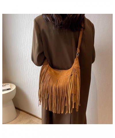 Fringe Purse Crossbody, Women Saddle Tassel Hobo Bag with Zipper, Western Cowgirl Fashionable Pocket Shoulder Bag with Adjust...