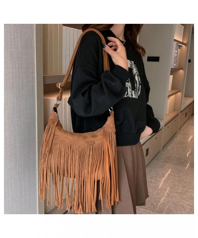 Fringe Purse Crossbody, Women Saddle Tassel Hobo Bag with Zipper, Western Cowgirl Fashionable Pocket Shoulder Bag with Adjust...