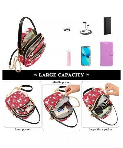 Small Crossbody Bags for Women Trendy Christmas Reindeer Xmas Tree Snowflakes Travel Sling Bag Women's Crossbody Handbags Sat...