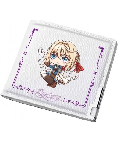 Violet Evergarden Cute Short Wallet Girls Cartoon ID Card Holder White Mini Money Bag PU Leather Kawaii Purse (1) style 9 $13...