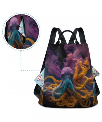 Women Fashion Backpack - Abstract Fluid Octopuses, Anti Theft Casual Daypack Shoulder Bag Purse for Travel Work 15 inches $19...