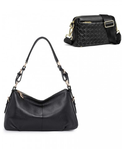 Real Leather Hobo Bags Bundle with Small Woven Women Crossbody Purses $51.74 Hobo Bags