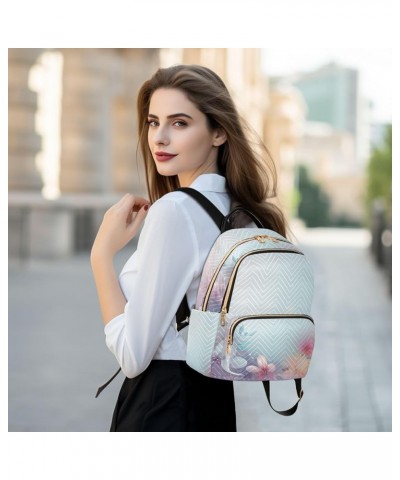 Women's Small Fashion Backpack Elegant Flower Butterfly Print Ladies Travel Daypack Aesthetic Shoulder Bag 11.4×6.1×14.1 IN $...