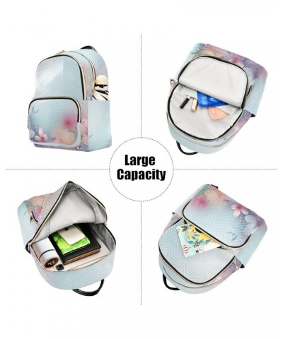 Women's Small Fashion Backpack Elegant Flower Butterfly Print Ladies Travel Daypack Aesthetic Shoulder Bag 11.4×6.1×14.1 IN $...