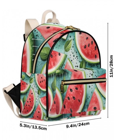 Watermelon Fruit Themed Backpack Purse for Women PU Leather Lightweight Ladies Shoulder Fashion Satchel Bags Travel Casual Da...