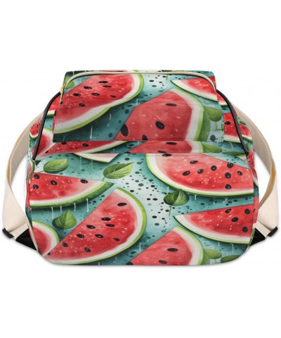 Watermelon Fruit Themed Backpack Purse for Women PU Leather Lightweight Ladies Shoulder Fashion Satchel Bags Travel Casual Da...