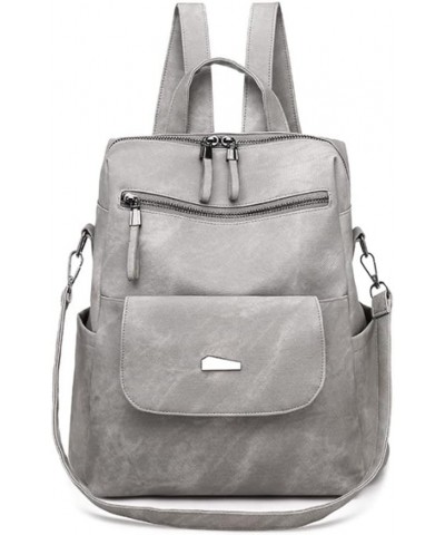 Women Backpack Purse Vegan Leather Large Travel Backpack College Shoulder Bags-Gray (Color : Black) Gray $22.78 Backpacks