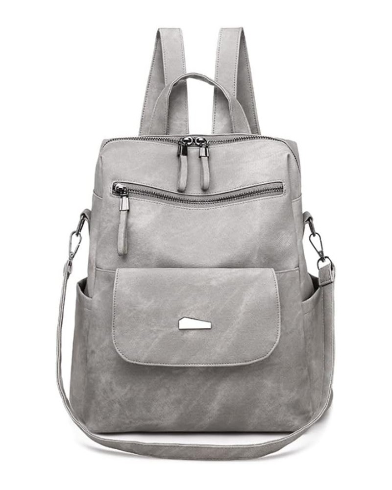 Women Backpack Purse Vegan Leather Large Travel Backpack College Shoulder Bags-Gray (Color : Black) Gray $22.78 Backpacks