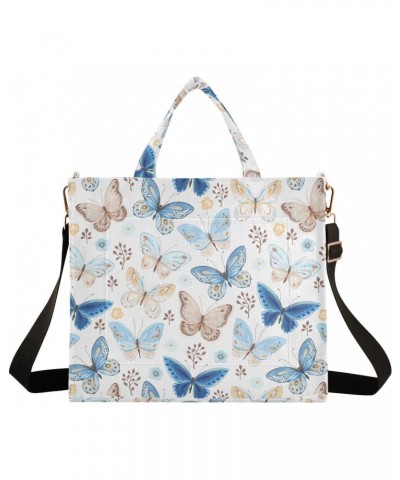 Women Retro Butterfly Corduroy Tote Bag Casual Handbags Fashion Shoulder Hobo bag $11.02 Totes