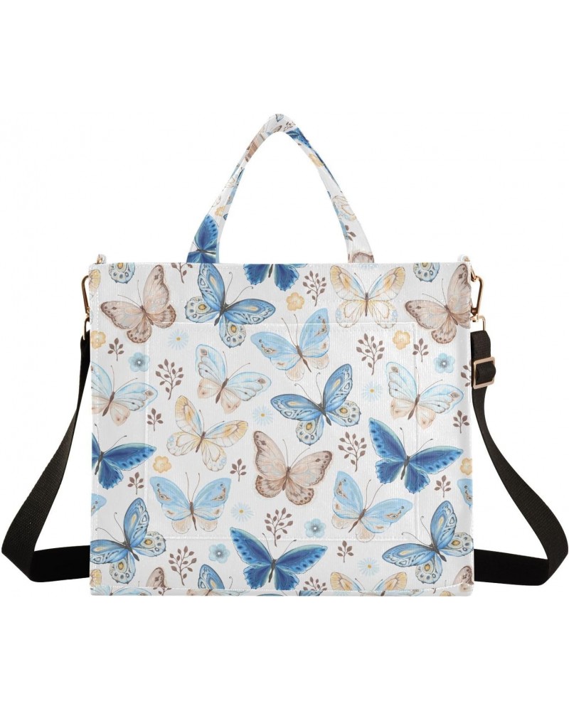 Women Retro Butterfly Corduroy Tote Bag Casual Handbags Fashion Shoulder Hobo bag $11.02 Totes