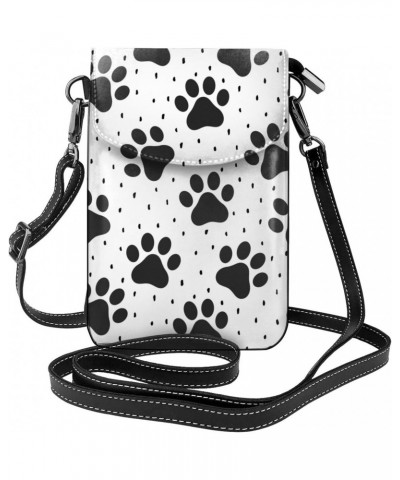 Animal Pet Paws Pattern Crossbody Wallet Phone Bag for Women Mini Shoulder Bag Cell Phone Purse $19.37 Crossbody Bags