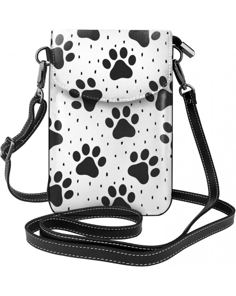 Animal Pet Paws Pattern Crossbody Wallet Phone Bag for Women Mini Shoulder Bag Cell Phone Purse $19.37 Crossbody Bags