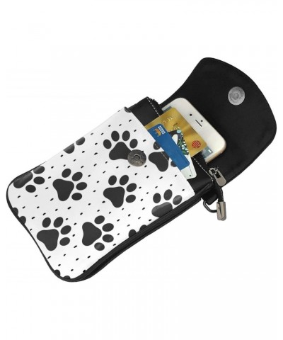 Animal Pet Paws Pattern Crossbody Wallet Phone Bag for Women Mini Shoulder Bag Cell Phone Purse $19.37 Crossbody Bags