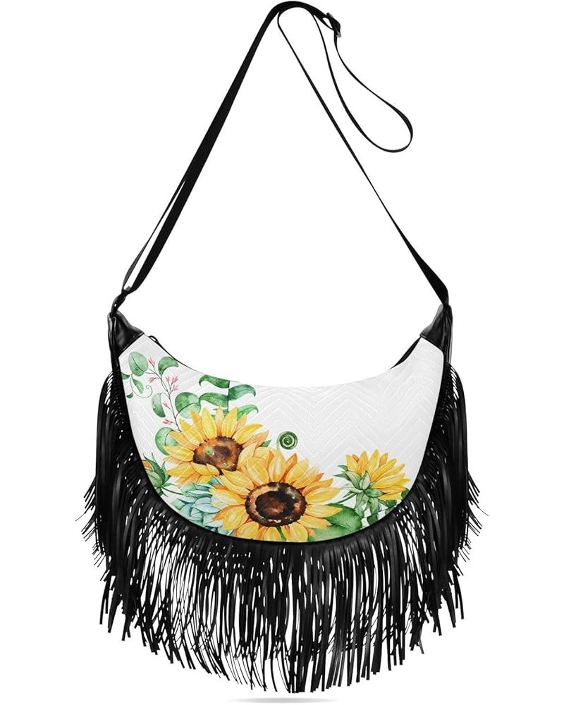 Women Fringe Tassel Cross Body Bag Leisure Shoulder Bag Color317 $12.69 Crossbody Bags