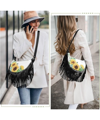 Women Fringe Tassel Cross Body Bag Leisure Shoulder Bag Color317 $12.69 Crossbody Bags