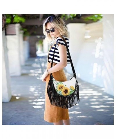 Women Fringe Tassel Cross Body Bag Leisure Shoulder Bag Color317 $12.69 Crossbody Bags