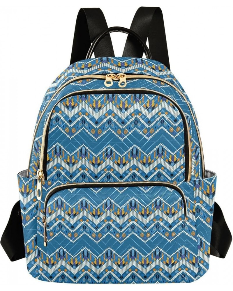 Aztec Style Mini Backpack Purse for Women, Ethnic Chevron Wave Travel Backpack Fashion Backpack Handbag Shoulder Bag Small Ca...