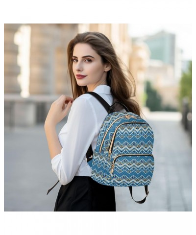 Aztec Style Mini Backpack Purse for Women, Ethnic Chevron Wave Travel Backpack Fashion Backpack Handbag Shoulder Bag Small Ca...