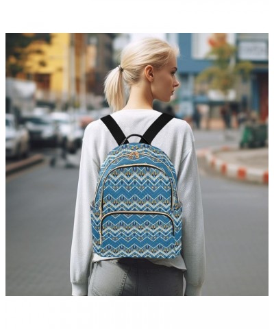 Aztec Style Mini Backpack Purse for Women, Ethnic Chevron Wave Travel Backpack Fashion Backpack Handbag Shoulder Bag Small Ca...