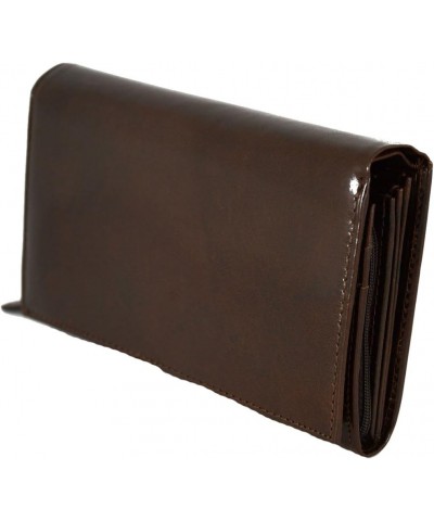 Woman Genuine Leather Wallet Multi Compartments Color Dark Brown $52.43 Wallets