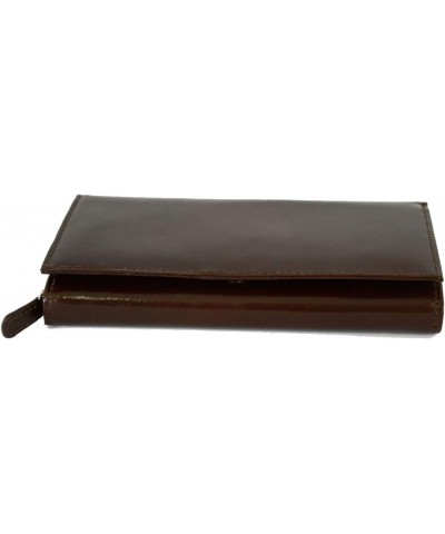 Woman Genuine Leather Wallet Multi Compartments Color Dark Brown $52.43 Wallets