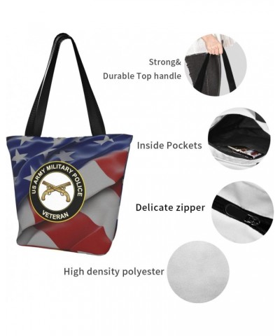 United States Army Veteran Military Police Veteran Women'S Casual One Shoulder Carry Shopping Bag Large Capacity Working Stor...