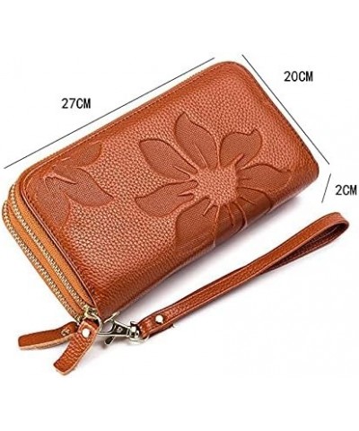 Women Wallet Leather Women Double Zipper Long Wallet Large Capacity Ladies Purse Phone Bag Credit Cards Holder Money Clutch (...