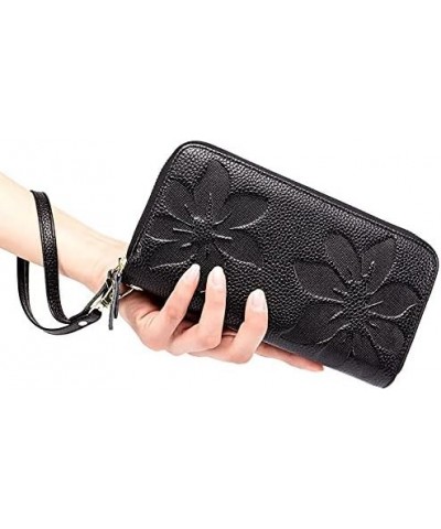 Women Wallet Leather Women Double Zipper Long Wallet Large Capacity Ladies Purse Phone Bag Credit Cards Holder Money Clutch (...