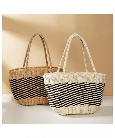 Straw bag, beach bag, shoulder bag, women's bag, vacation bag, handbag, woven bag, camel, 39 * 13 * 22cm Beige 39*13*22cm $23...