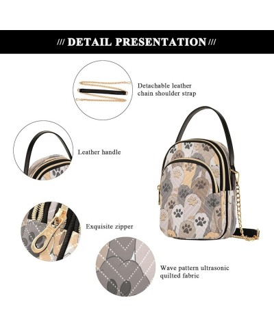 Small Crossbody Bag for Women with Compartments,Long Strap Crossbody Purse Polyester Phone Purse Wallet Paw Print 5 $11.04 Cr...