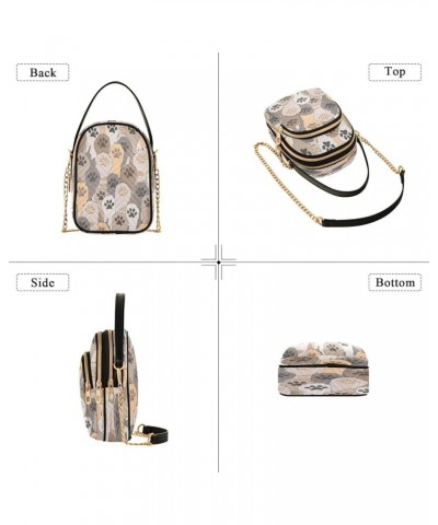 Small Crossbody Bag for Women with Compartments,Long Strap Crossbody Purse Polyester Phone Purse Wallet Paw Print 5 $11.04 Cr...