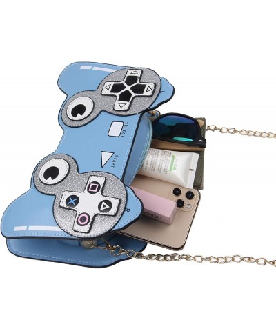 Camera Gamepad Shaped Purse for Women Crossbody Bag Novel Fashion Girls PU Cute Shoulder Messenger Bag Blue $22.41 Totes