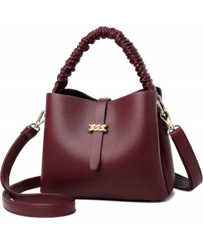 Purses and Handbags for Women PU Leather Top-Handle Crossbody Bags Women's Tote Shoulder Satchel Bag Red $22.55 Satchels