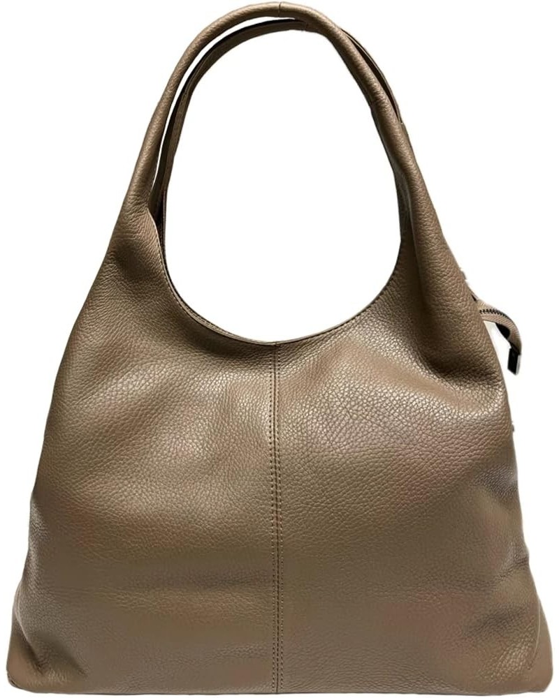 Women's Leather Bag | Black | Shoulder Bag | Genuine Leather | Made in Italy | Samona Model Taupe $76.65 Shoulder Bags