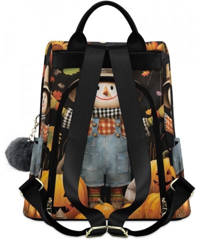 Moon Sky Floral Fashion Backpack Purse for Women Back Zipper Pocket Design Autumn Cute Scarecrow $19.62 Backpacks