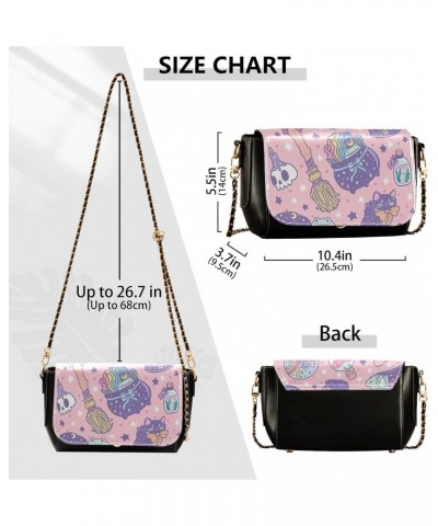 Side Purse Crossbody for Women Waterproof Small Shoulder Bag with Adjustable Strap Mini Purse Happy Halloween Pink Purple Wit...