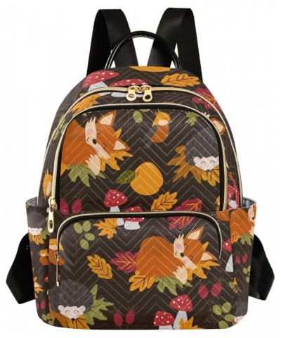 Women Backpack Fox Mushroom Hedgehog Bird Anti-Theft Travel Backpack with Luggage Belt Lightweight Handbag Lady Purse Roomy D...