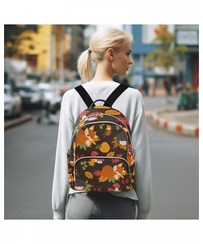 Women Backpack Fox Mushroom Hedgehog Bird Anti-Theft Travel Backpack with Luggage Belt Lightweight Handbag Lady Purse Roomy D...