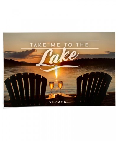 24x36 Inch Giclee Print, Vermont, Take Me to the Lake Sentiment, Sunset View $24.50 Totes