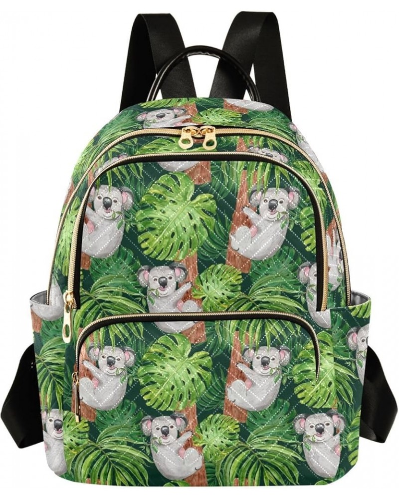 Cute Koala Bear Wild Animal Palm Leaves Casual Fashion Polyester Travel Rucksack Shoulder Bag Color Medium $22.19 Backpacks