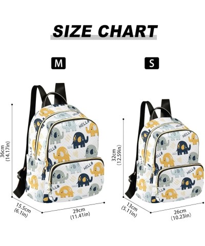 Baby Elephant Polka Dot Backpack Purse for Women Lightweight Back Pack Casual Daypack Travel Shoulder Bag Bookbag - M Small M...