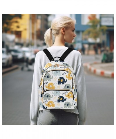 Baby Elephant Polka Dot Backpack Purse for Women Lightweight Back Pack Casual Daypack Travel Shoulder Bag Bookbag - M Small M...