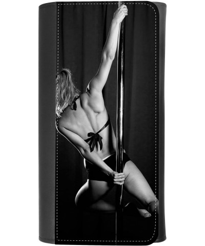 (Sexy Pole Dancing Girl) women's Patterned Leather Buckle Trifold Wallet Bag Pouch Holster With Credit Card Holder insurance ...