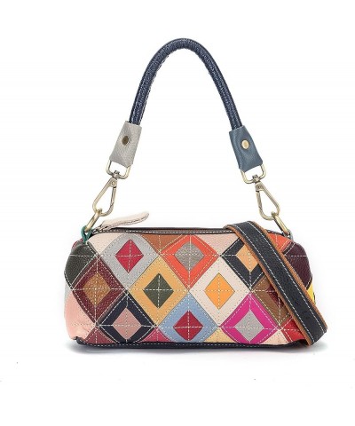 Women Colorful 3D Floral Shoulder Bag Genuine Leather Random Multicolour Patchwork Handbag Shopper Crossbody Satchels Multico...