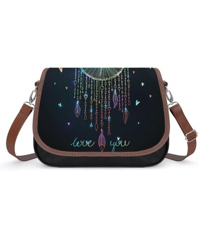 Women's Crossbody Bags Leather Satchel Printed Casual Shoulder Messenger Bags Dream Sky Little Girl Color2 $22.43 Hobo Bags