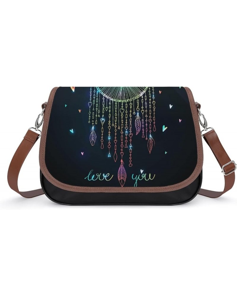 Women's Crossbody Bags Leather Satchel Printed Casual Shoulder Messenger Bags Dream Sky Little Girl Color2 $22.43 Hobo Bags